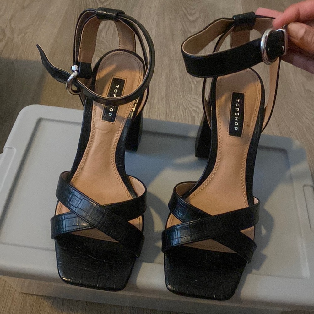 Topshop ankle strap heels